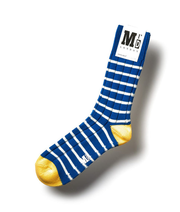 Breton Striped Ribbed Sock - Blue 1