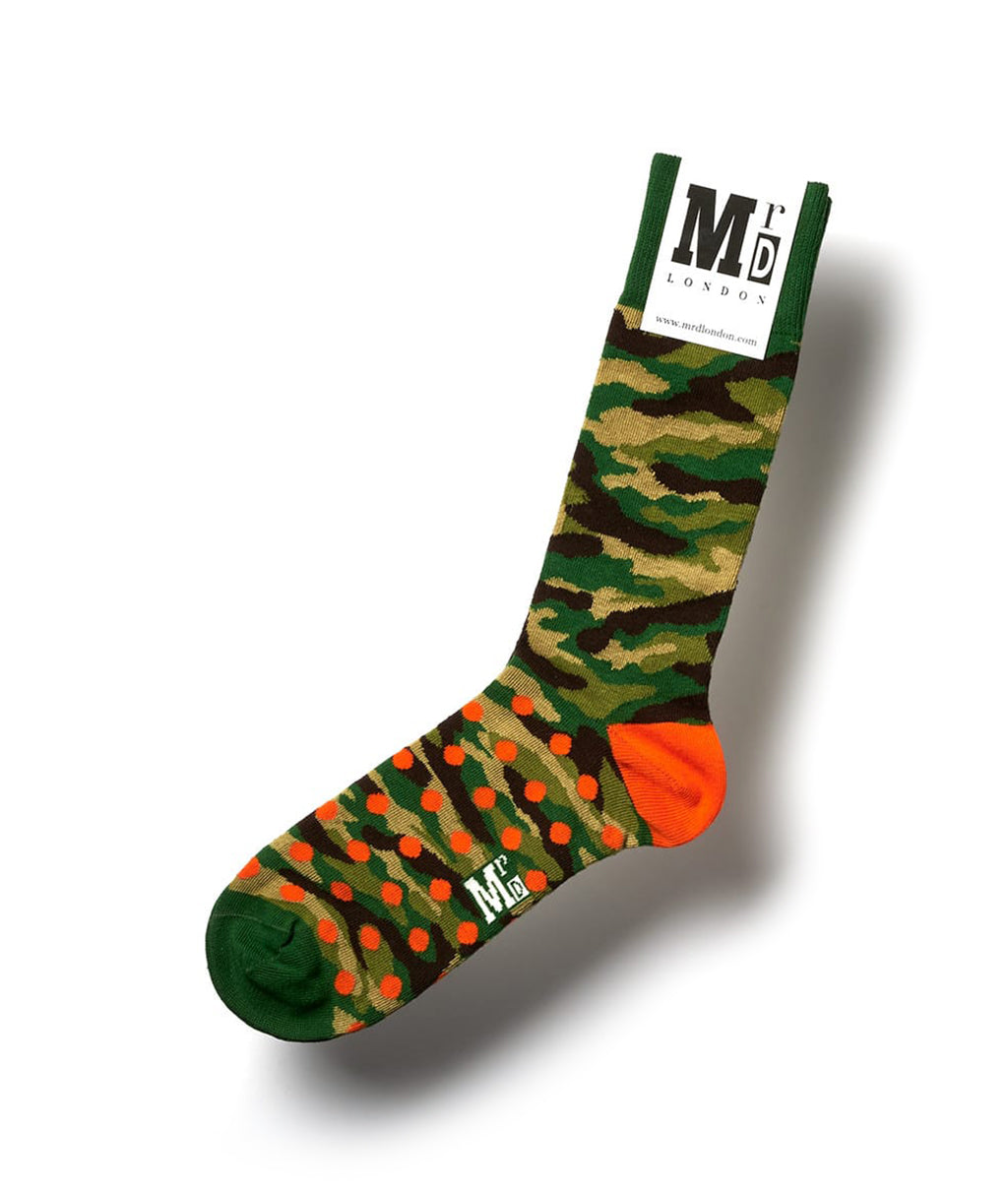 Camouflage Fine Sock - Green 1