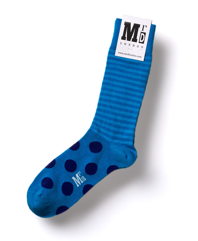 Stripe Spot Fine Sock - Turquoise/Purple 1