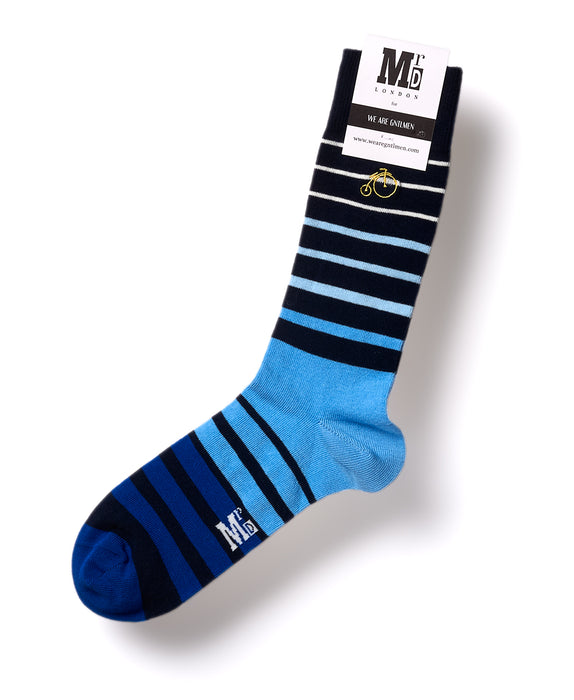 Striped Fine Sock - Graded Blue 1