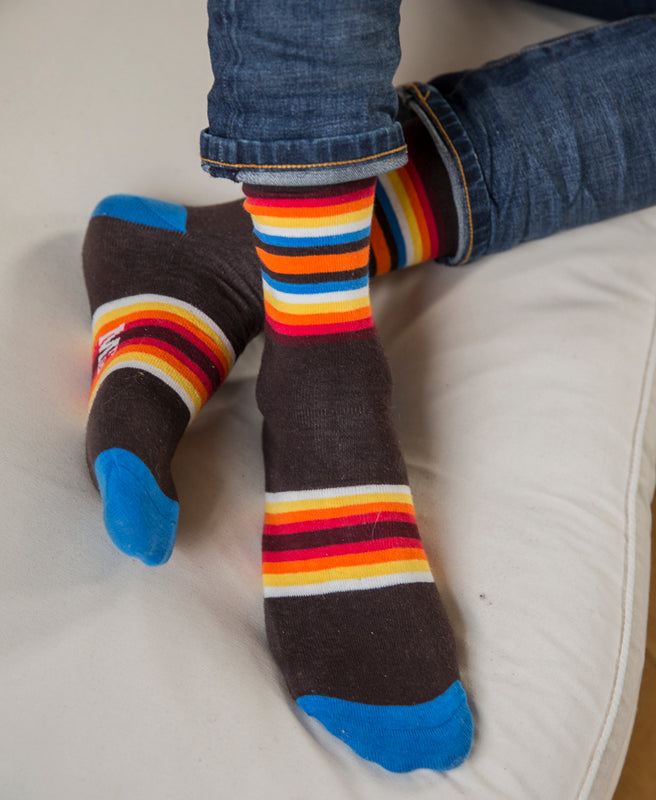 Striped Fine Sock - Sunset Multi 3