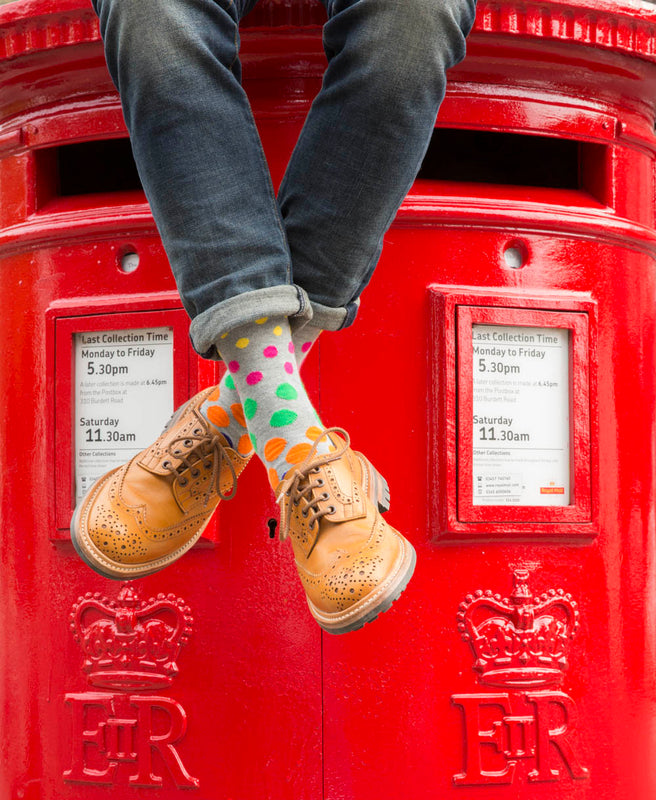 Spotted Fine Sock - Grey Multi 2