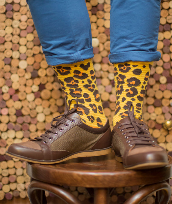 Leopard Spotted Fine Sock - Yellow