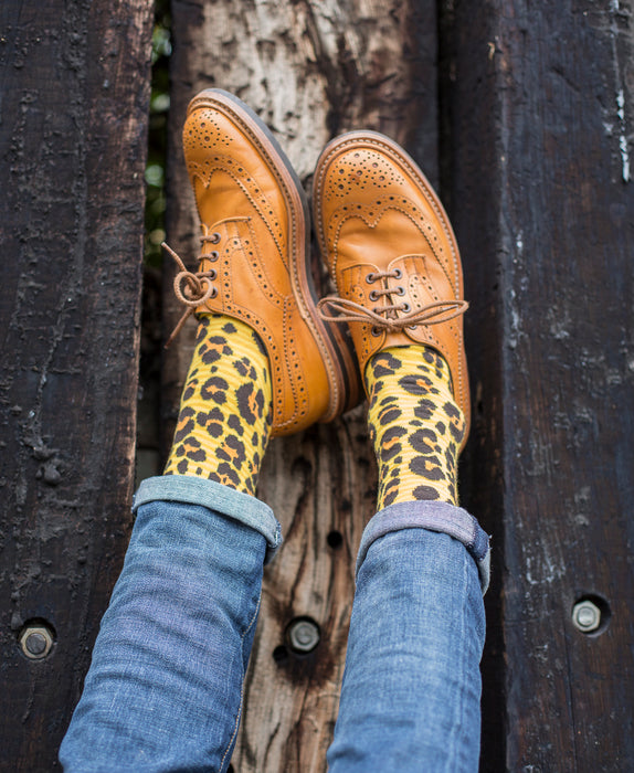 Leopard Spotted Fine Sock - Yellow