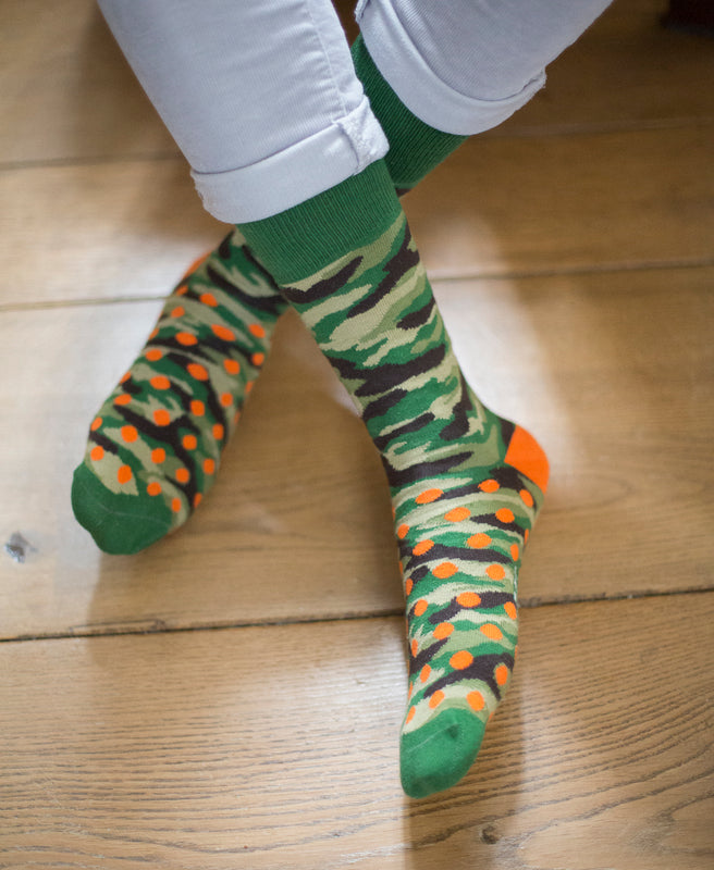 Camouflage Fine Sock - Green 7