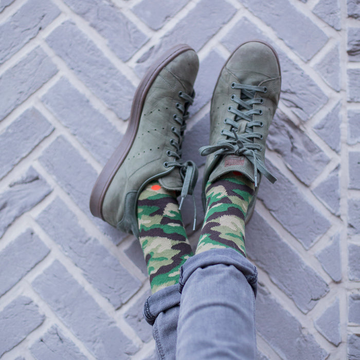Camouflage Fine Sock - Green 8