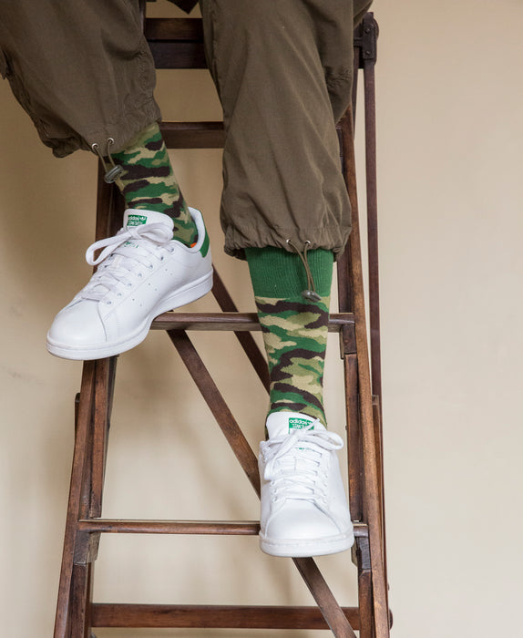 Camouflage Fine Sock - Green 2