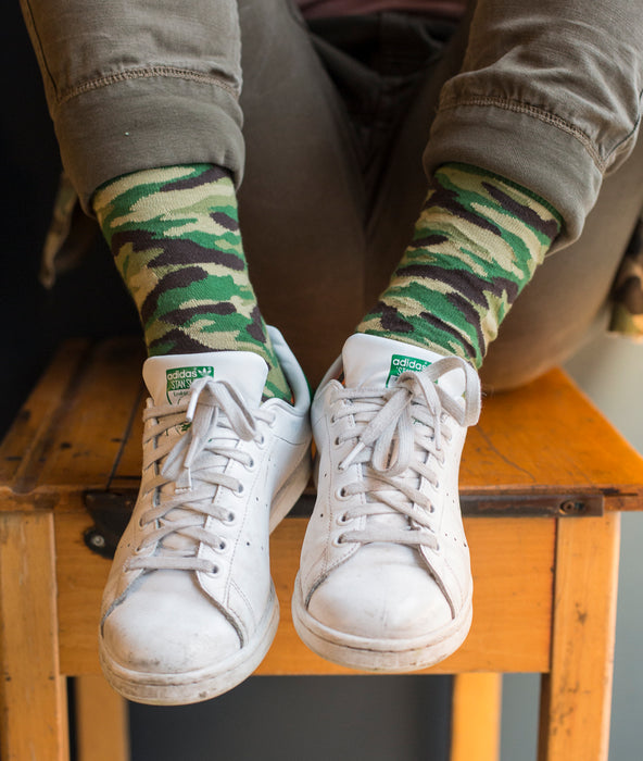 Camouflage Fine Sock - Green