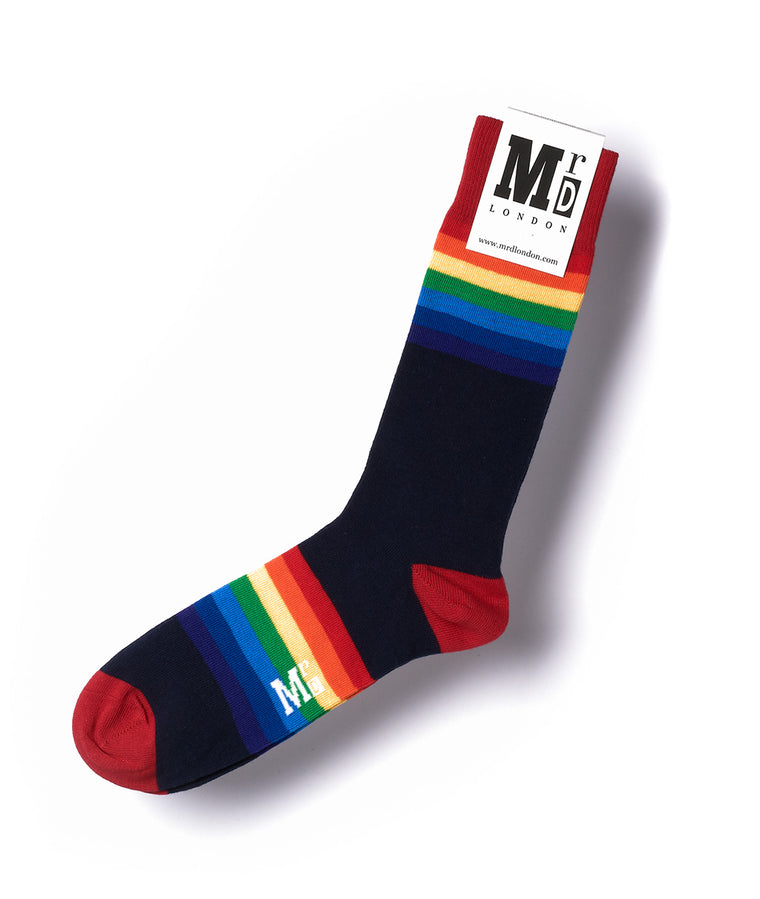 Rainbow Fine Sock - Navy