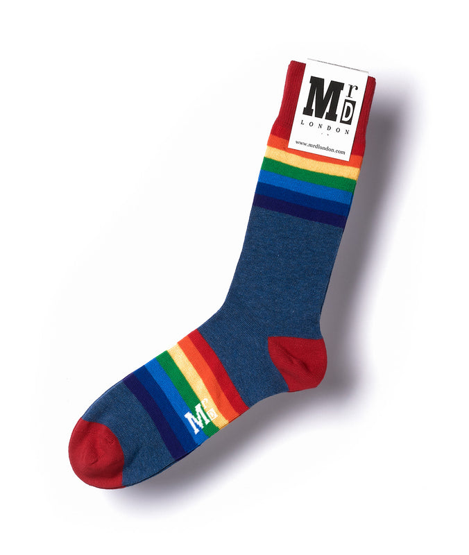 Rainbow Fine Sock - Blue