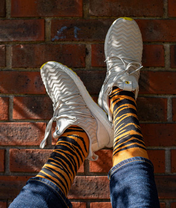 Tiger Stripes Fine Sock - Orange/Black