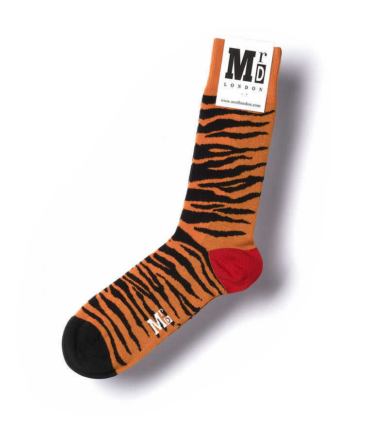 Tiger Stripes Fine Sock - Orange/Black
