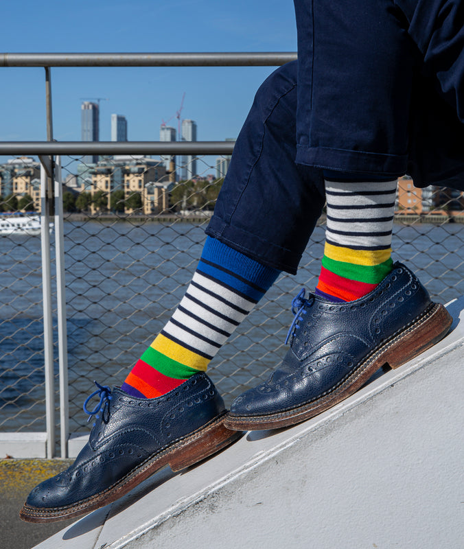 Rainbow Breton Fine Sock - Multi