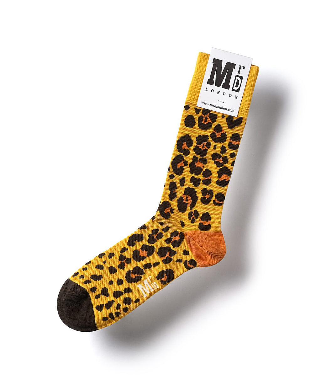 Leopard Spotted Fine Sock - Yellow 1