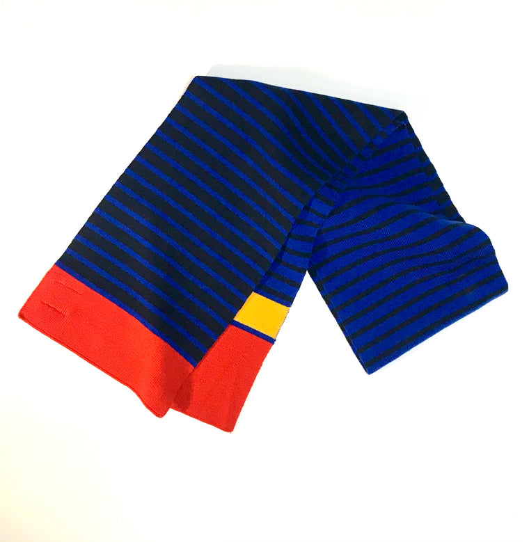 Navy/Blue Breton Stripe Wool Scarf