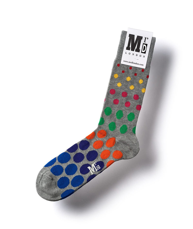 Spotted Fine Sock - Grey Multi