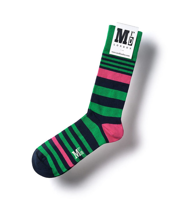 Striped Fine Sock - Green Multi 1