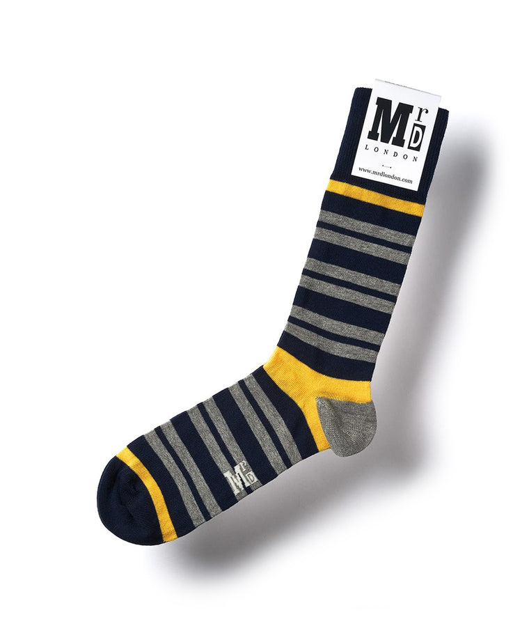 Team Stripe Fine Sock - Yellow